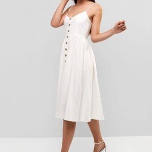 H&M midi, white summer dress, size 10